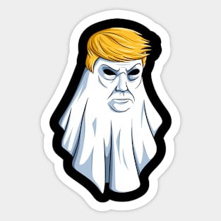 Trump Ghost Halloween Creepy Mug Shot Spooky Vibes Retro Men Sticker